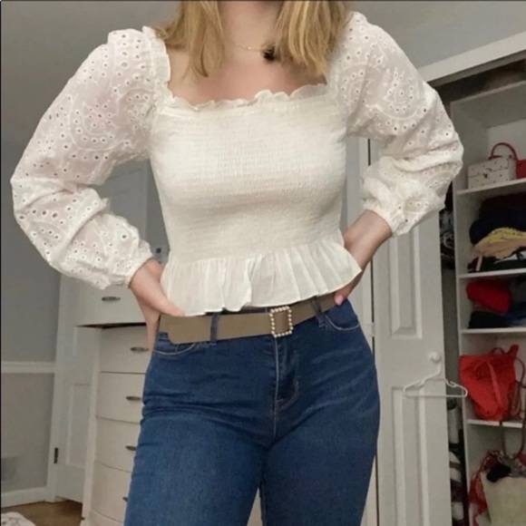 Cotton candy peasant blouse - Picture 3 of 6